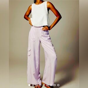By Anthropologie Palazzo Utility Pants in lilac